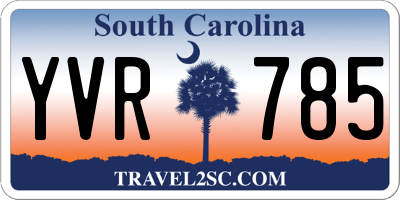SC license plate YVR785