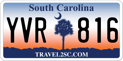 SC license plate YVR816