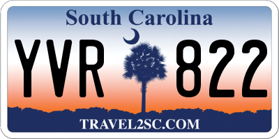 SC license plate YVR822