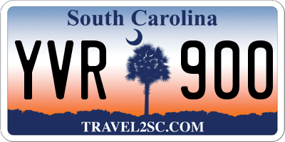 SC license plate YVR900