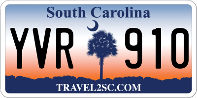 SC license plate YVR910