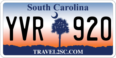 SC license plate YVR920
