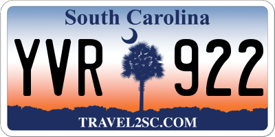 SC license plate YVR922