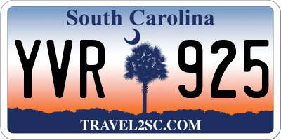 SC license plate YVR925