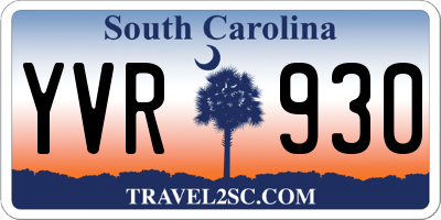 SC license plate YVR930