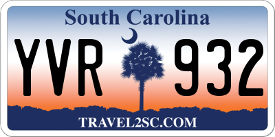 SC license plate YVR932