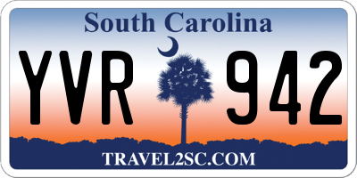 SC license plate YVR942