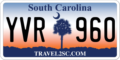 SC license plate YVR960