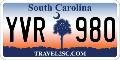 SC license plate YVR980