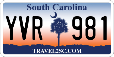 SC license plate YVR981