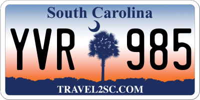 SC license plate YVR985