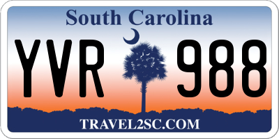 SC license plate YVR988