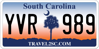 SC license plate YVR989