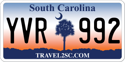 SC license plate YVR992