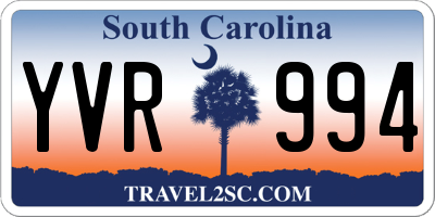 SC license plate YVR994