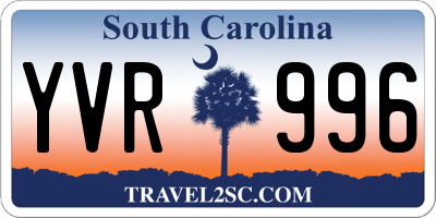 SC license plate YVR996