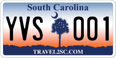 SC license plate YVS001