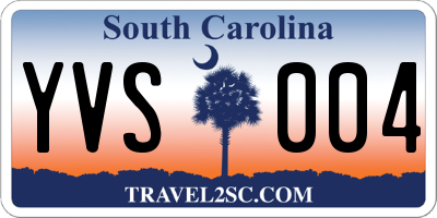 SC license plate YVS004