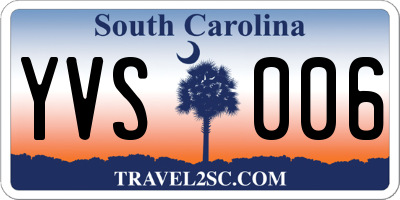 SC license plate YVS006