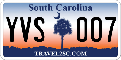 SC license plate YVS007