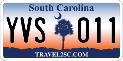 SC license plate YVS011