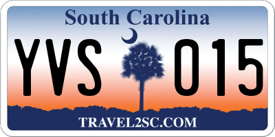 SC license plate YVS015