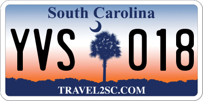 SC license plate YVS018