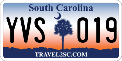 SC license plate YVS019