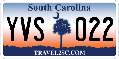 SC license plate YVS022