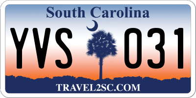 SC license plate YVS031