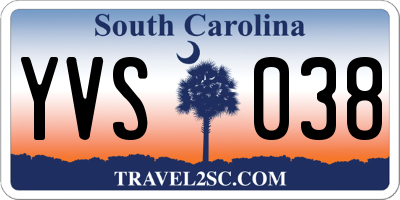 SC license plate YVS038