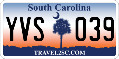 SC license plate YVS039