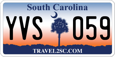 SC license plate YVS059