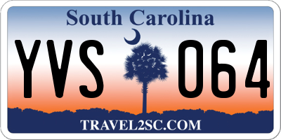 SC license plate YVS064