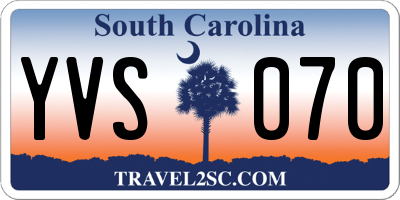 SC license plate YVS070