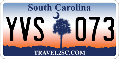 SC license plate YVS073