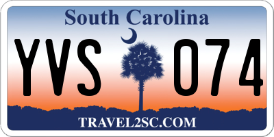 SC license plate YVS074