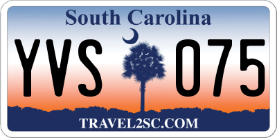SC license plate YVS075