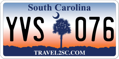 SC license plate YVS076