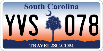 SC license plate YVS078