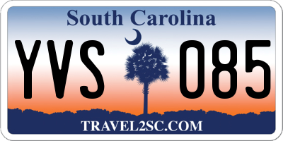 SC license plate YVS085
