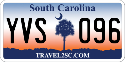 SC license plate YVS096