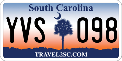 SC license plate YVS098