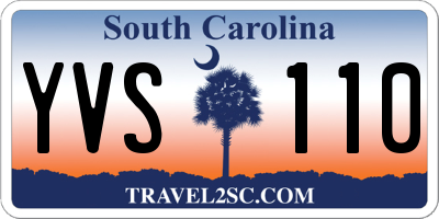 SC license plate YVS110