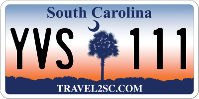 SC license plate YVS111