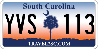 SC license plate YVS113