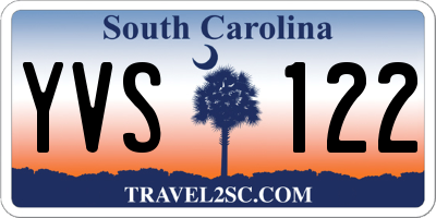 SC license plate YVS122