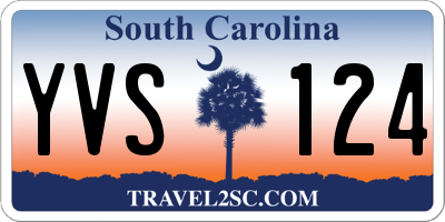 SC license plate YVS124