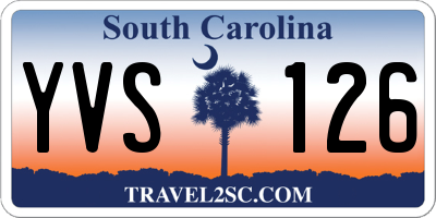 SC license plate YVS126