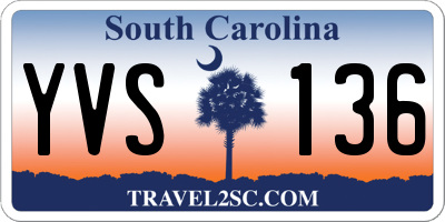 SC license plate YVS136